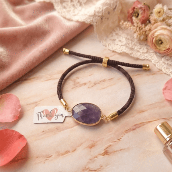 Énergie Nomade : Le Bracelet Cordon Ajustable aux Pierres Facettées