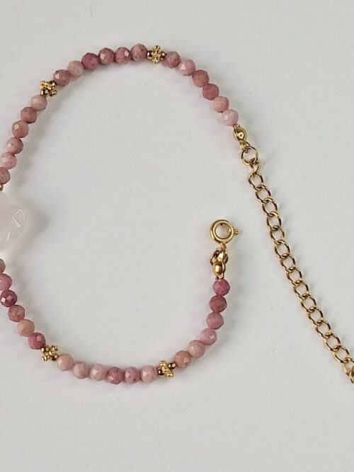Bracelet Équilibre du Cœur – Rhodonite & Quartz Rose