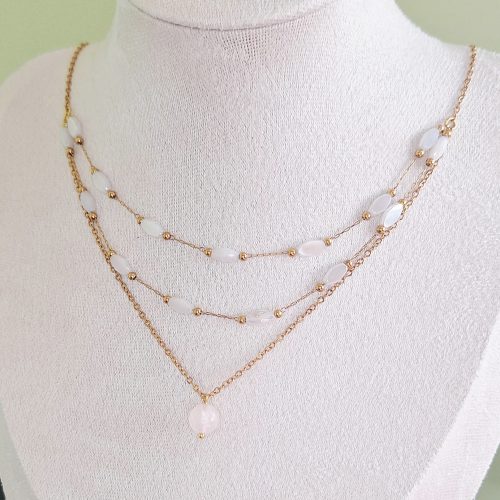 Collier Quartz Rose - Douceur, amour et féminité