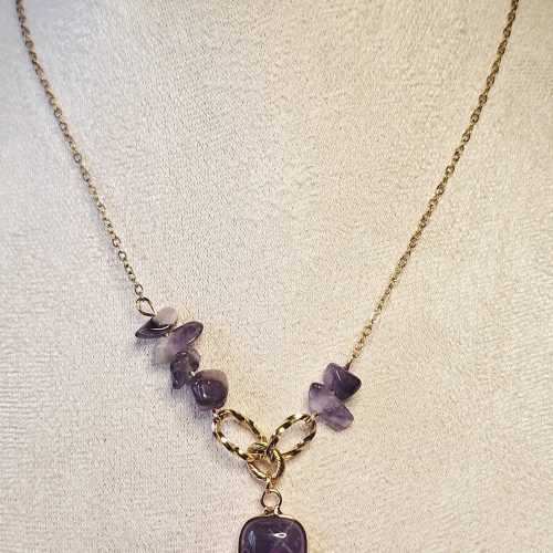 Améthystes Collier Sérénité d’Antan