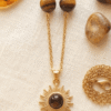 Rayon de Force – Oeil de Tigre & Pendentif Soleil Doré