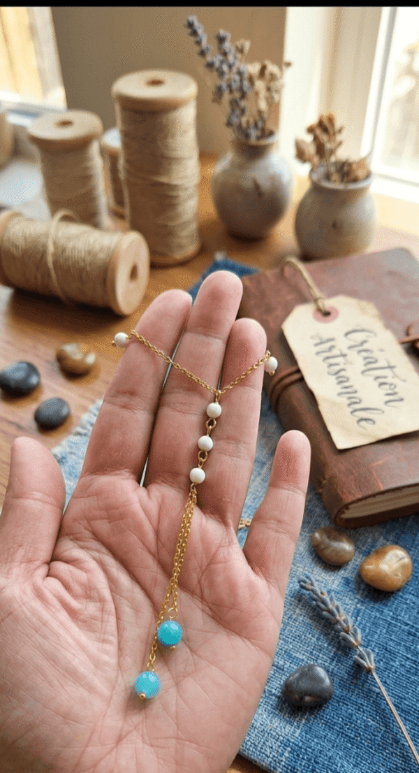 Amazonite & Howlite Collier Douceur Bohème d’Hier