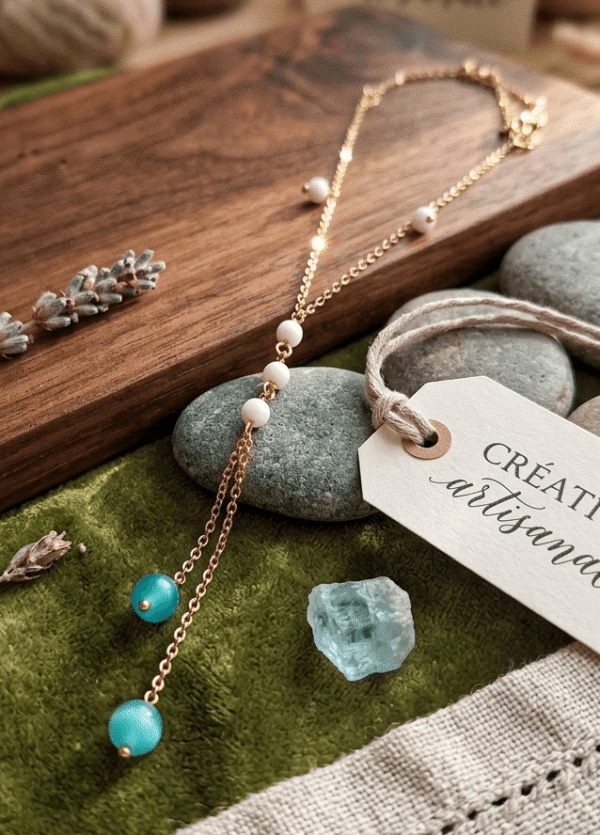 Amazonite & Howlite Collier Douceur Bohème d’Hier
