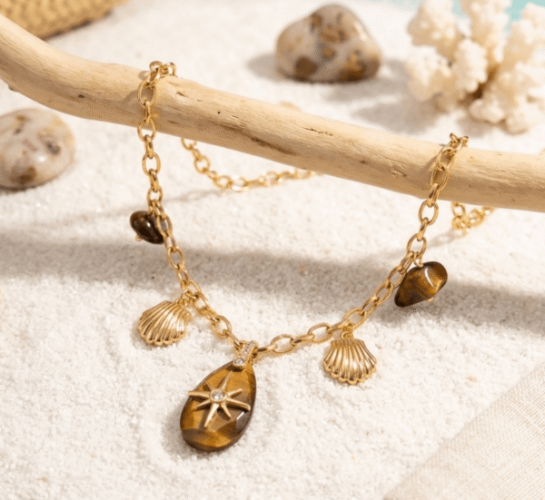 Collier "Amulette Solaire" – Œil de Tigre Protecteur