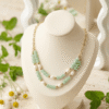 Collier Double Rang Chloé – Aventurine Divine & Perles d'Eau Douce
