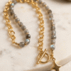 Collier Asymétrique Stella – Labradorite Mystique & Chaîne Maillons