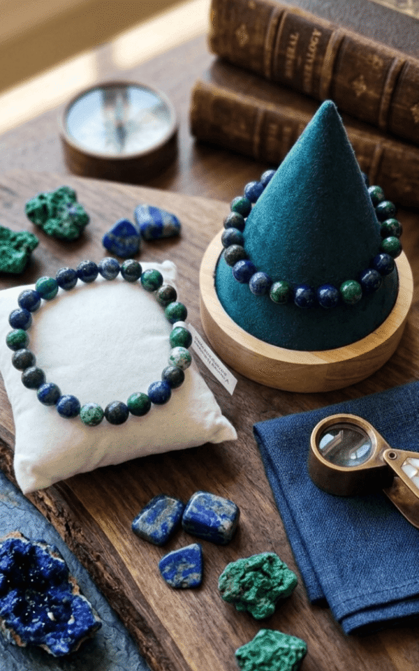 Bracelet Azurite Malachite - Équilibre & Intuition