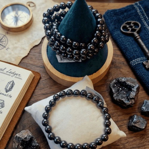 Bracelet Hématite - Ancrage, Bouclier & Vitalité