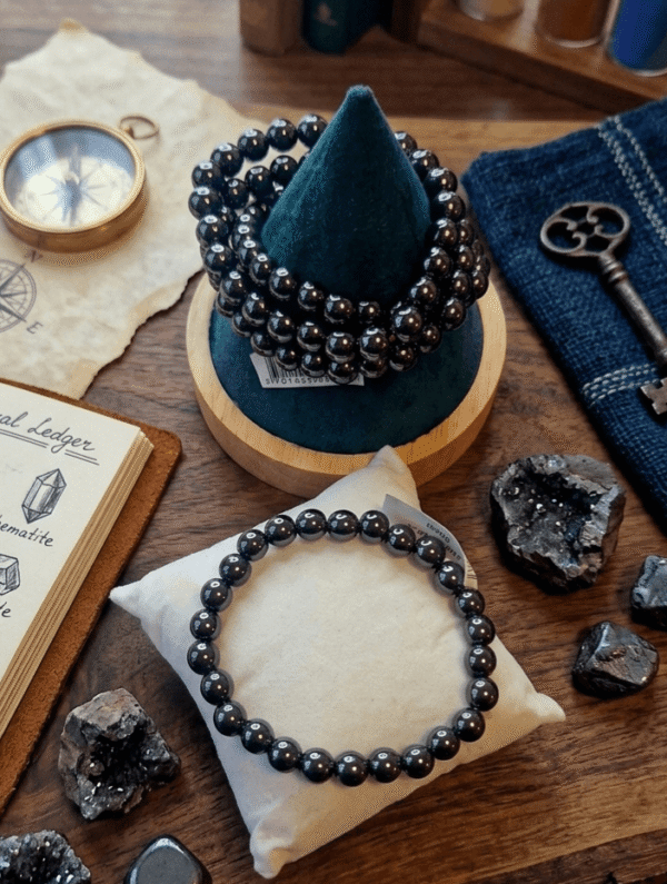 Bracelet Hématite - Ancrage, Bouclier & Vitalité