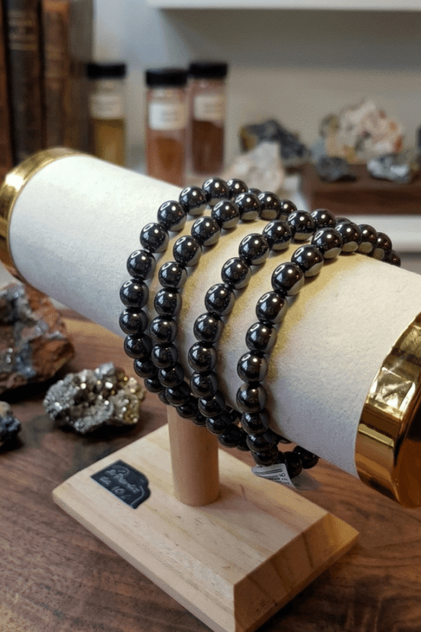 Bracelet Hématite - Ancrage, Bouclier & Vitalité