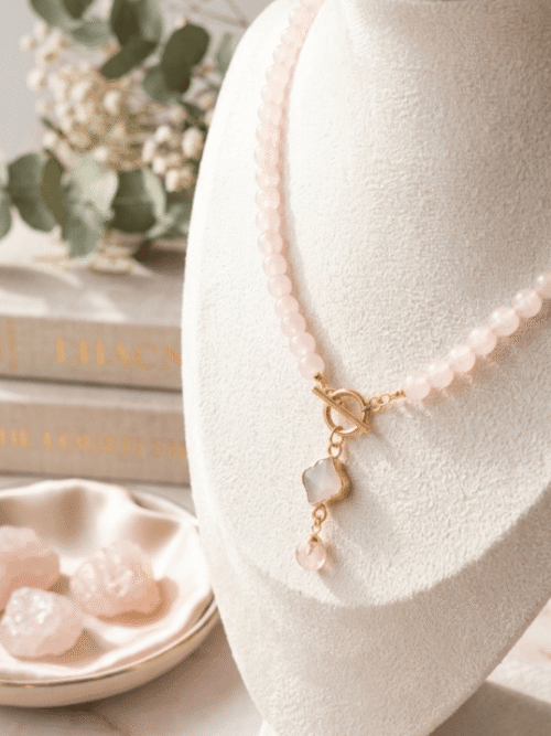 quartz rose Collier Douceur d'Éden