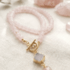 quartz rose Collier Douceur d'Éden