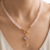 quartz rose Collier Douceur d'Éden