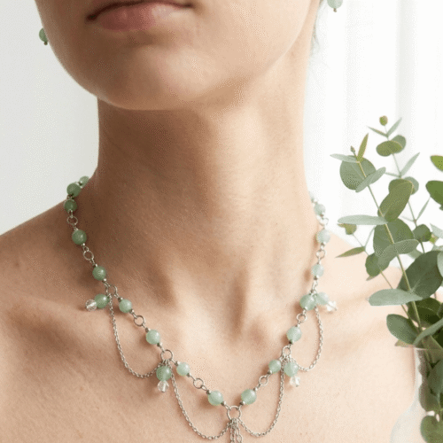 Aventurine Collier Nymphe Verte – Aventurine Sauvage & Papillon