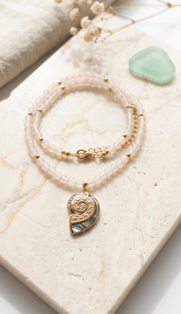 quartz rose Collier Écume d'Amour – Quartz Rose
