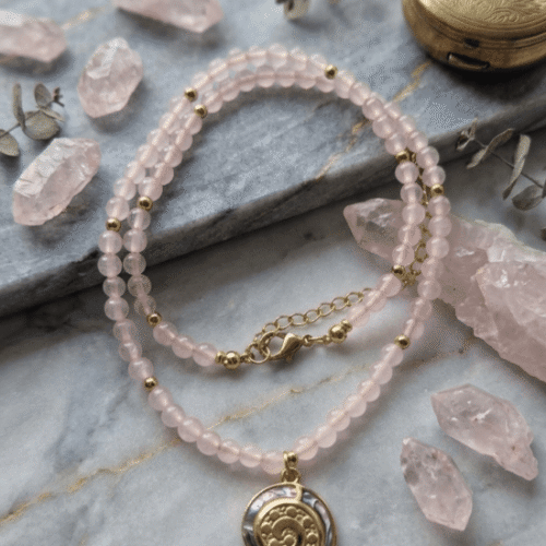 quartz rose Collier Écume d'Amour – Quartz Rose