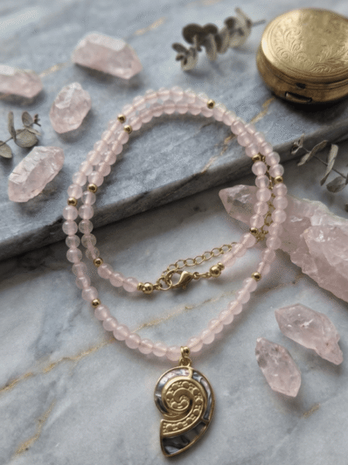 quartz rose Collier Écume d'Amour – Quartz Rose
