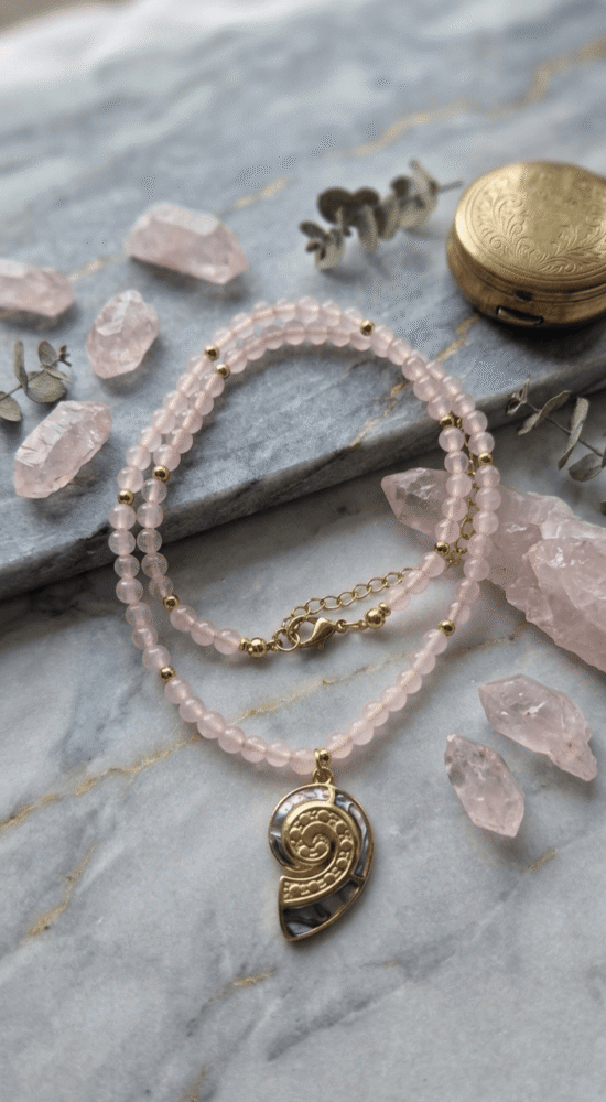 quartz rose Collier Écume d'Amour – Quartz Rose