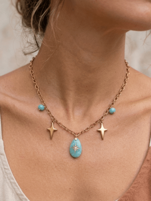 Amazonite Collier Lagon Turquoise