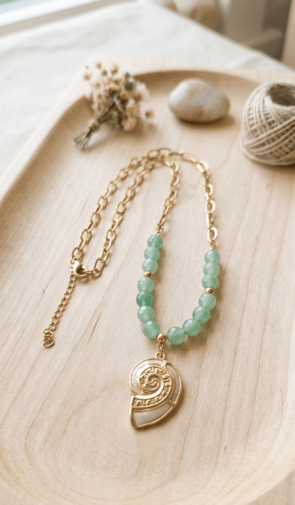 Aventurine Collier Dolce Vita – Douceur Bohème en Aventurine Verte