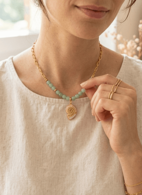 Aventurine Collier Dolce Vita – Douceur Bohème en Aventurine Verte