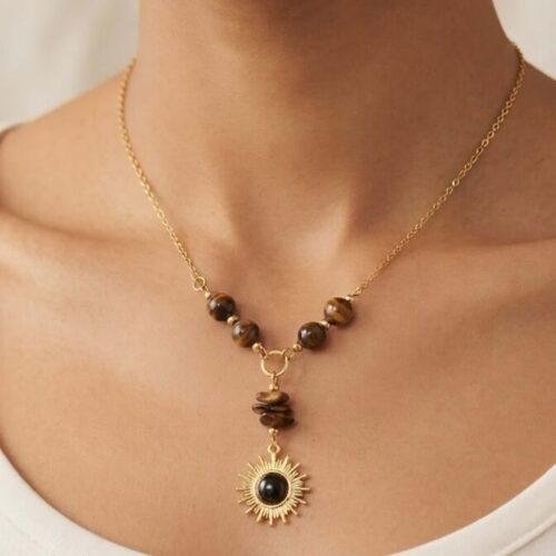 Collier "Talisman des Origines" – L’Œil de Tigre en Majesté