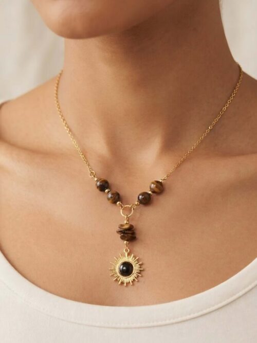 Collier "Talisman des Origines" – L’Œil de Tigre en Majesté
