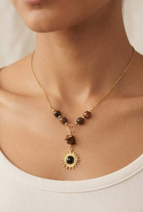 Collier "Talisman des Origines" – L’Œil de Tigre en Majesté