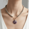 Collier Bohème Âme Sauvage - Jaspe Dalmatien & Améthyste