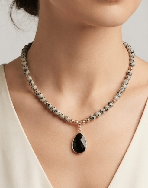 Jaspe Dalmatien Collier Bohème Ombre & Lumière