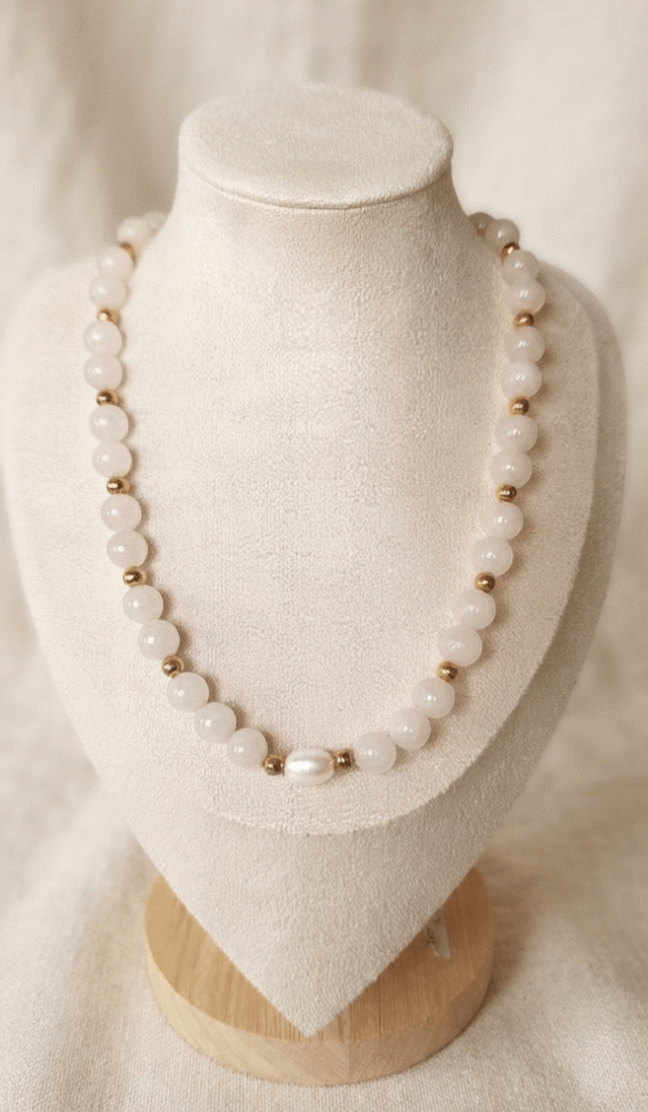 quartz rose Collier Rose Tendre