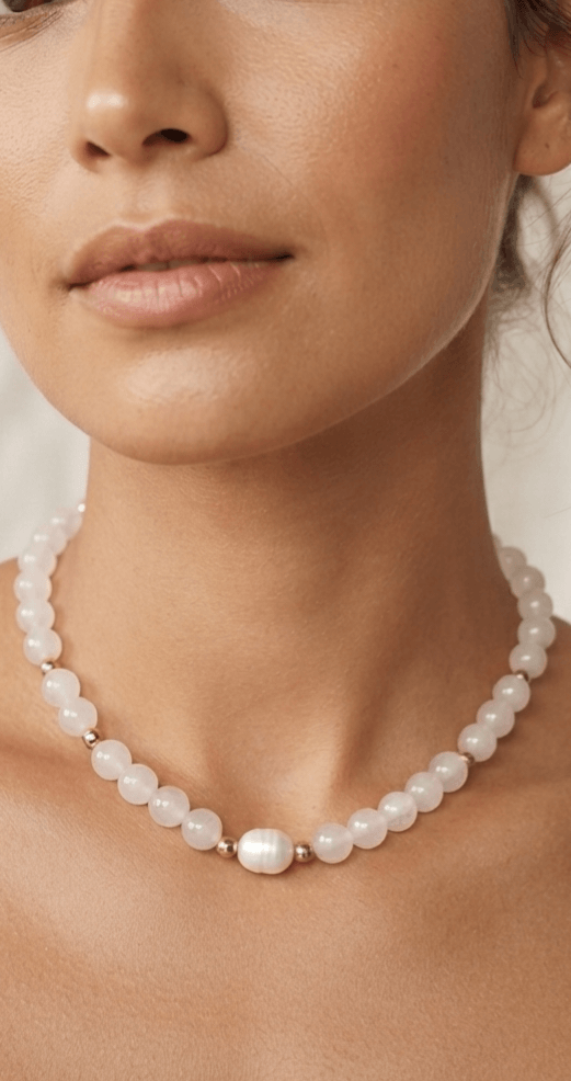 quartz rose Collier Rose Tendre