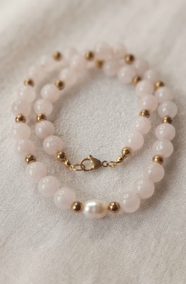 quartz rose Collier Rose Tendre