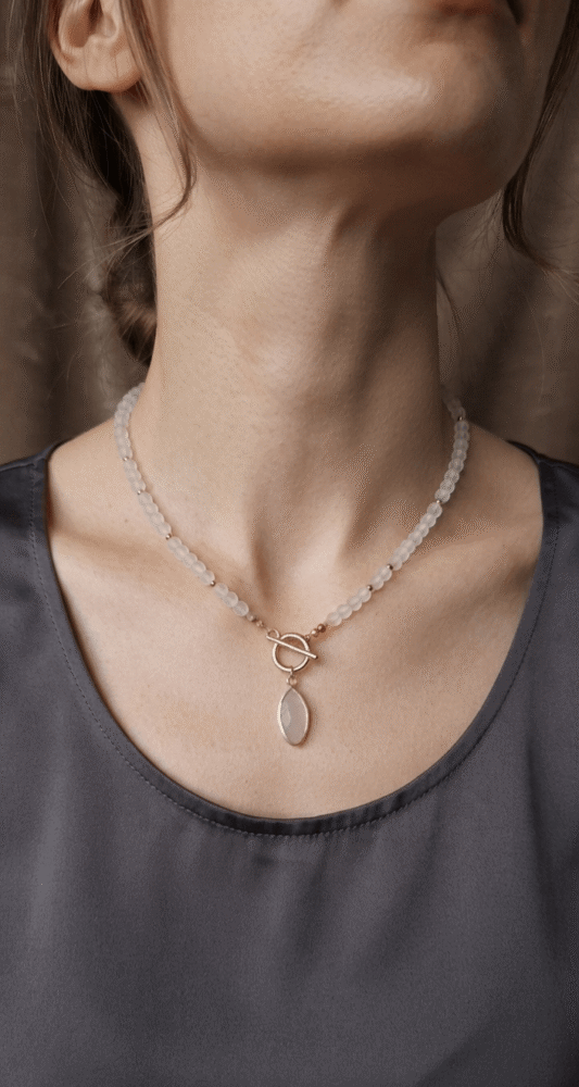 quartz rose Collier Aura Tendre