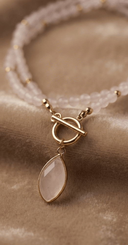quartz rose Collier Aura Tendre