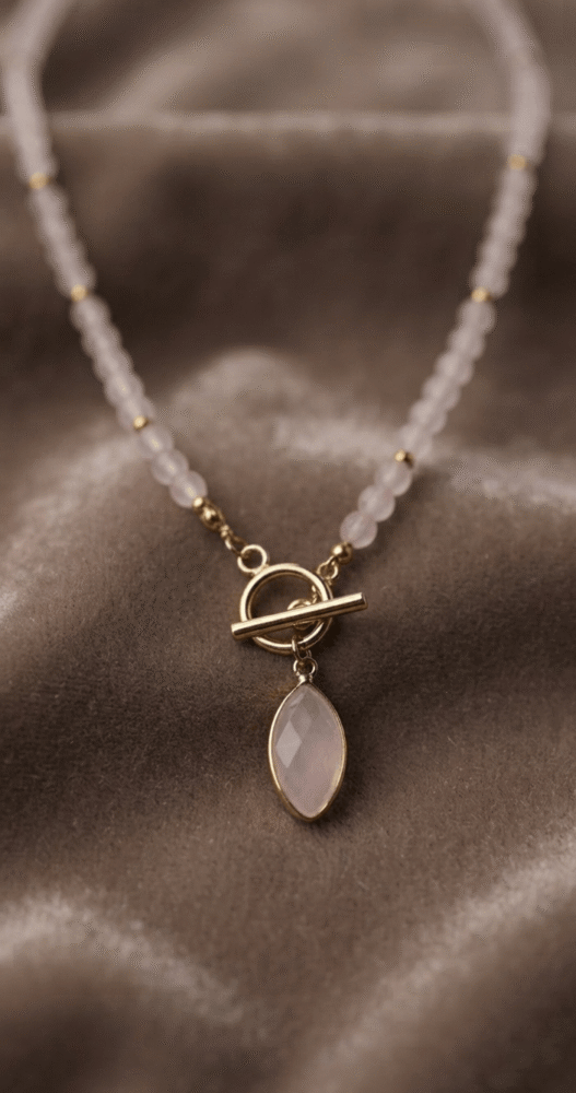 quartz rose Collier Aura Tendre