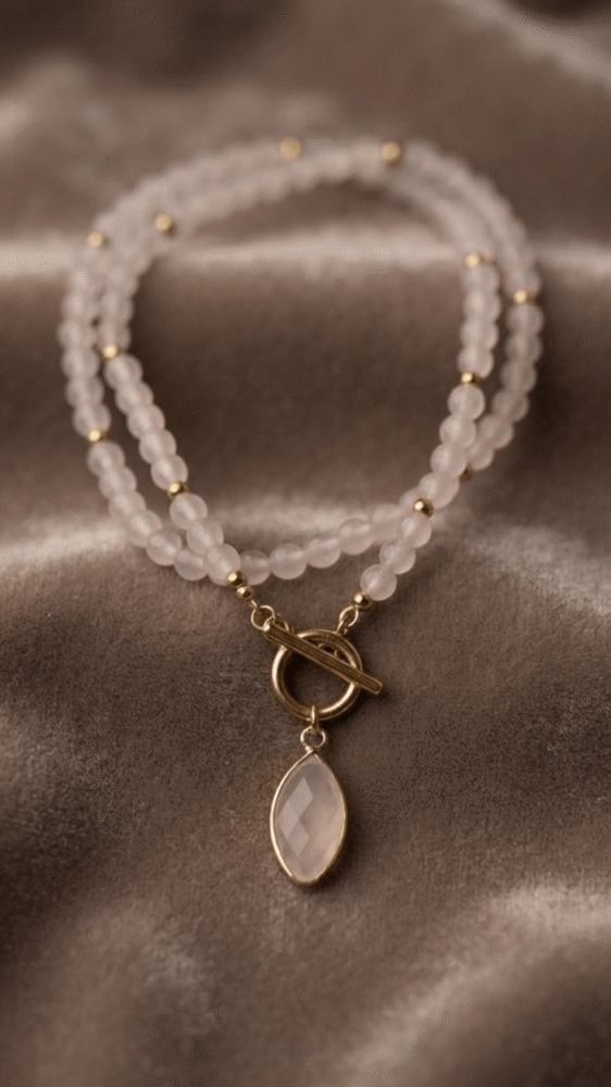 quartz rose Collier Aura Tendre