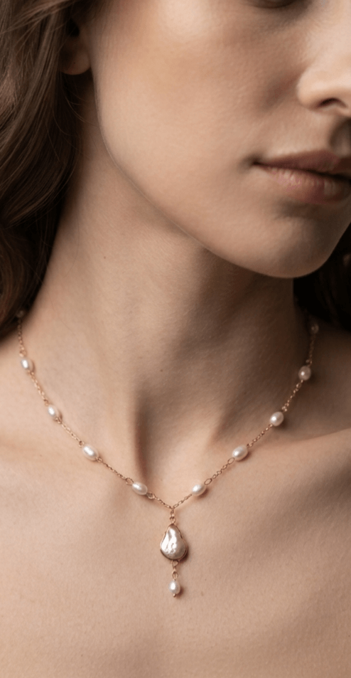 perles d'eau douce Collier Aura Nacrée