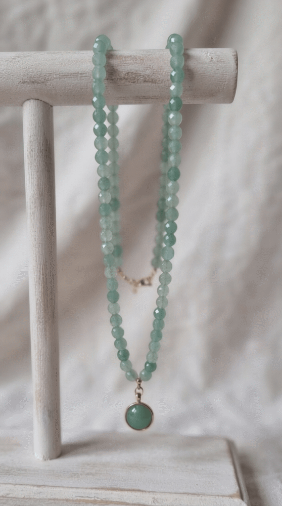 Aventurine Collier Pendentif - Oasis Verte