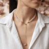 quartz rose Collier Cravate Coulissant - Tendre Rosée
