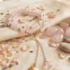 quartz rose Collier Cravate Coulissant - Tendre Rosée