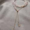 quartz rose Collier Cravate Coulissant - Tendre Rosée