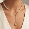 quartz rose Collier Cravate Coulissant - Tendre Rosée