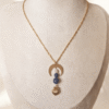 Lapis Lazuli Collier Pendentif Séléné - Nuit Étoilée