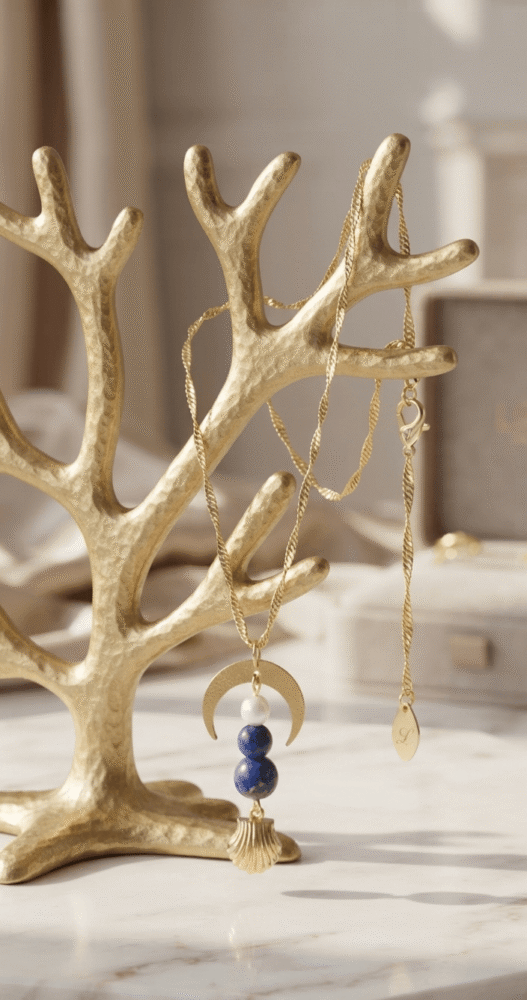 Lapis Lazuli Collier Pendentif Séléné - Nuit Étoilée