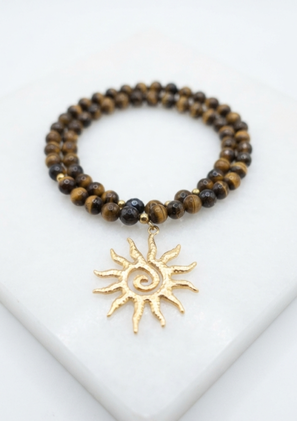 Collier Aura Solaire & Perles Terres Chaudes