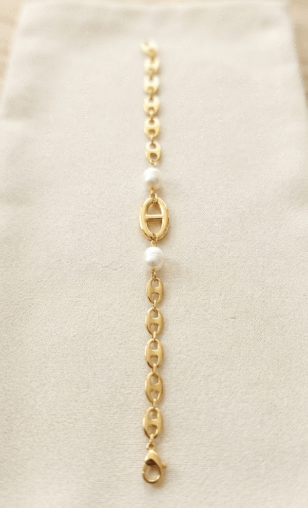 perles d'eau douce Bracelet Odyssée Dorée