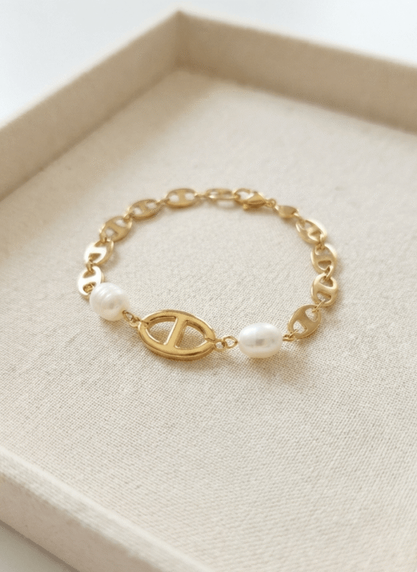 perles d'eau douce Bracelet Odyssée Dorée
