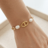 perles d'eau douce Bracelet Odyssée Dorée