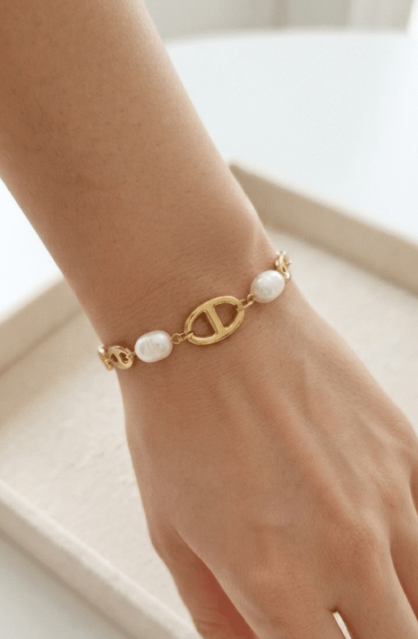 perles d'eau douce Bracelet Odyssée Dorée